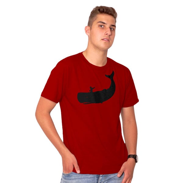 HANDGEDRUCKT "Cowboy und Wal" Männer T-Shirt von HANDGEDRUCKT