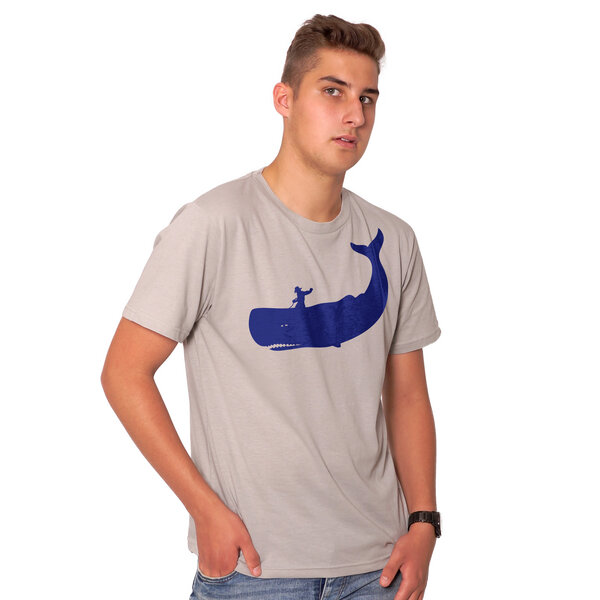 HANDGEDRUCKT "Cowboy und Wal" Männer T-Shirt von HANDGEDRUCKT