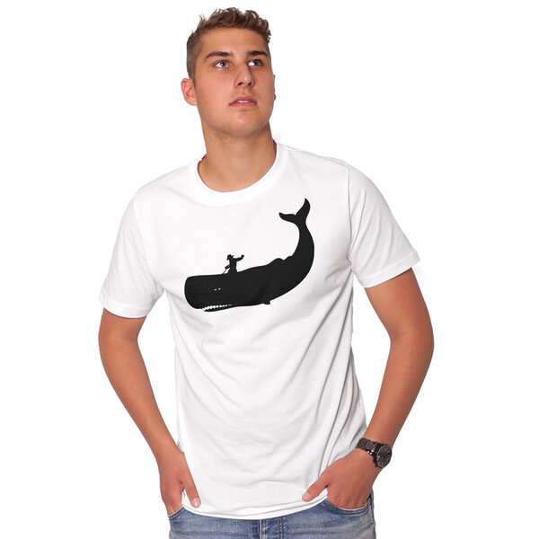 HANDGEDRUCKT "Cowboy und Wal" Männer T-Shirt von HANDGEDRUCKT