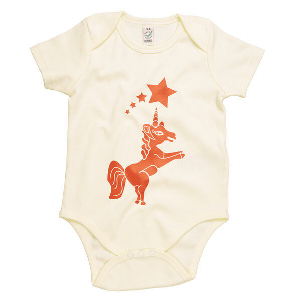 HANDGEDRUCKT "Einhorn" Baby Body von HANDGEDRUCKT