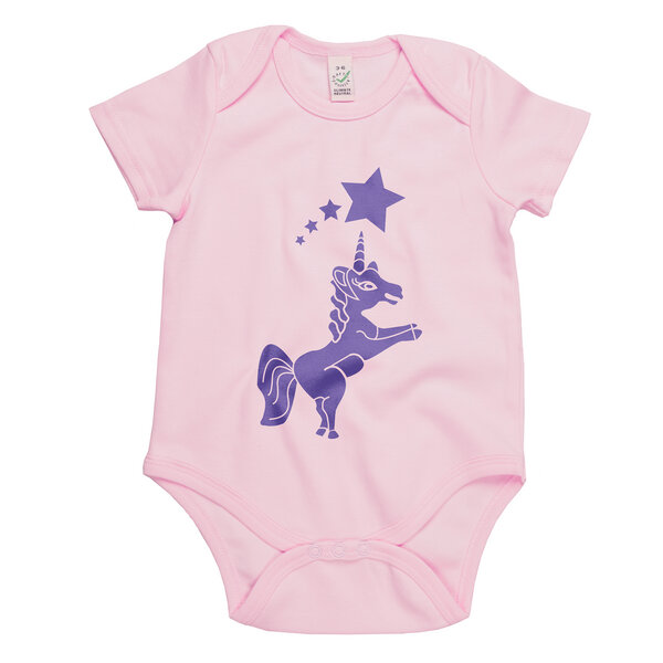 HANDGEDRUCKT "Einhorn" Baby Body von HANDGEDRUCKT