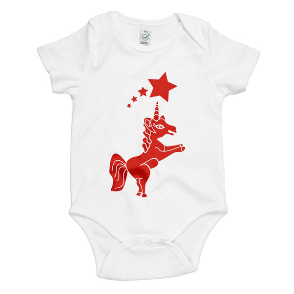 HANDGEDRUCKT "Einhorn" Baby Body von HANDGEDRUCKT