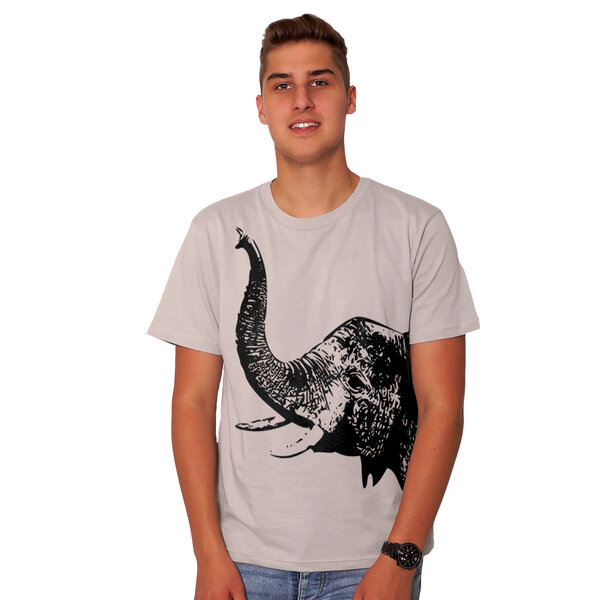 HANDGEDRUCKT "Elefant" Herren T-Shirt von HANDGEDRUCKT