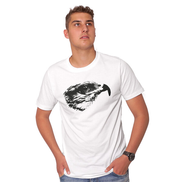 HANDGEDRUCKT "Falke" Männer T-Shirt reine Biobaumwolle (kbA) von HANDGEDRUCKT