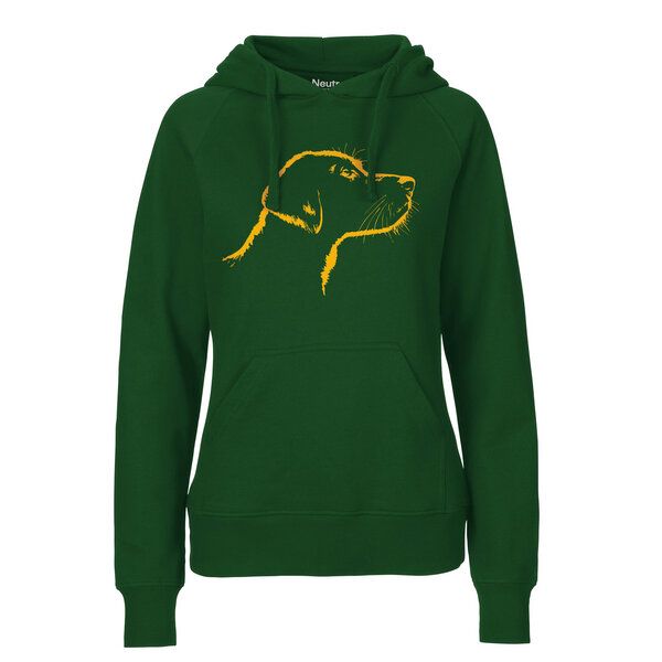 HANDGEDRUCKT "Fellnase" Frauen Hoody aus reiner Biobaumwolle (kbA) von HANDGEDRUCKT