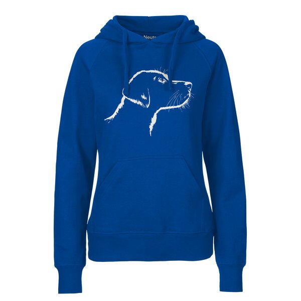 HANDGEDRUCKT "Fellnase" Frauen Hoody aus reiner Biobaumwolle (kbA) von HANDGEDRUCKT