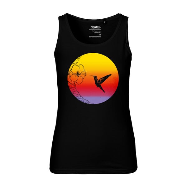 HANDGEDRUCKT Frauen Tank Top "Kolibri" aus 100% Bio Baumwolle (kbA) von HANDGEDRUCKT