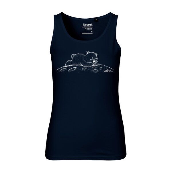 HANDGEDRUCKT Frauen Tank Top "Later" aus 100% Bio Baumwolle (kbA) von HANDGEDRUCKT