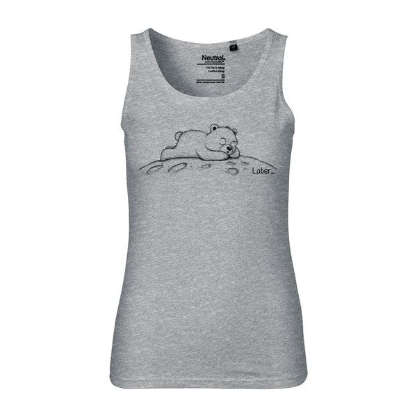 HANDGEDRUCKT Frauen Tank Top "Later" aus 100% Bio Baumwolle (kbA) von HANDGEDRUCKT