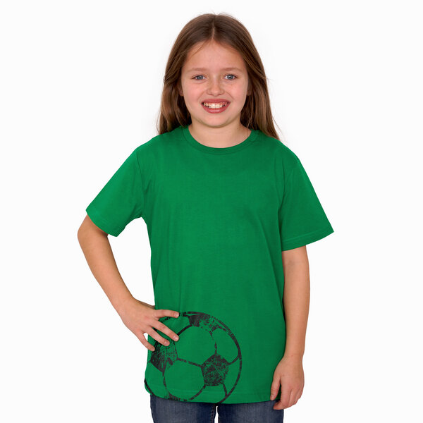 HANDGEDRUCKT "Fußball" Unisex Kinder T-Shirt von HANDGEDRUCKT