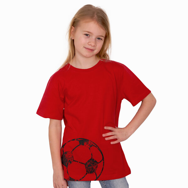 HANDGEDRUCKT "Fußball" Unisex Kinder T-Shirt von HANDGEDRUCKT