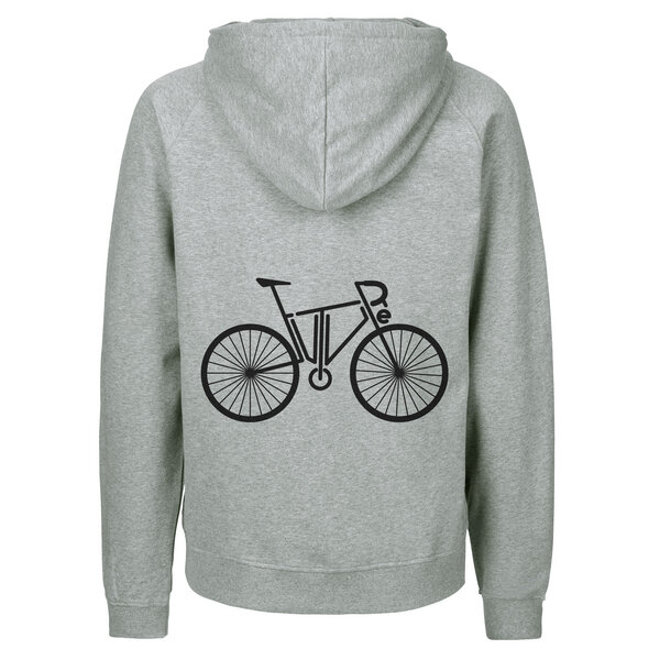 HANDGEDRUCKT "FutureBike" Männer Zip Hoody aus reiner Biobaumwolle (kbA) von HANDGEDRUCKT