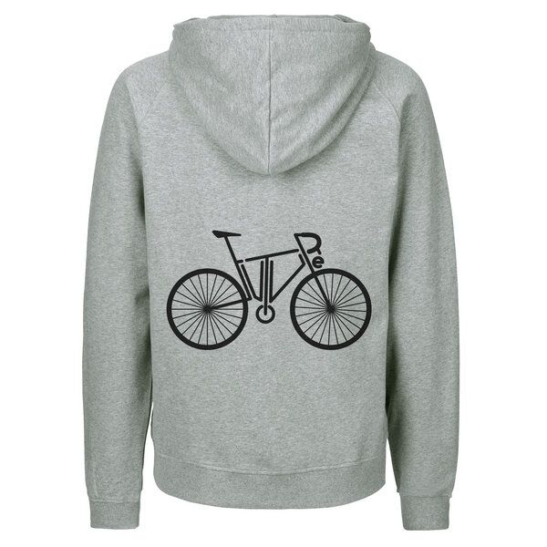 HANDGEDRUCKT "FutureBike" Männer Zip Hoody aus reiner Biobaumwolle (kbA) von HANDGEDRUCKT
