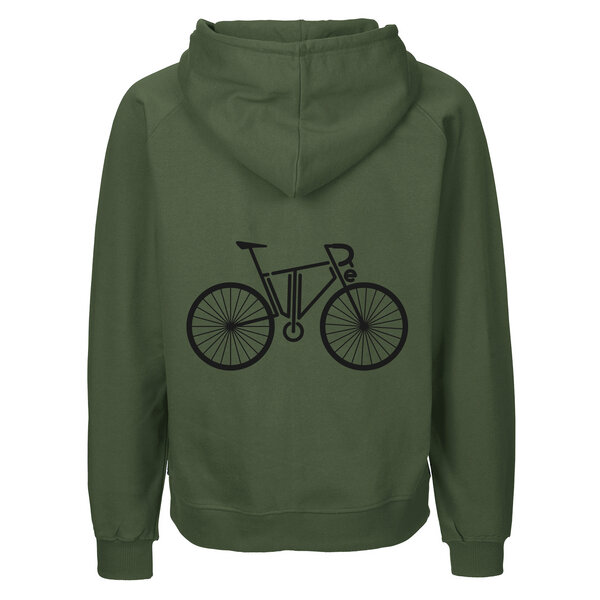 HANDGEDRUCKT "FutureBike" Männer Zip Hoody aus reiner Biobaumwolle (kbA) von HANDGEDRUCKT