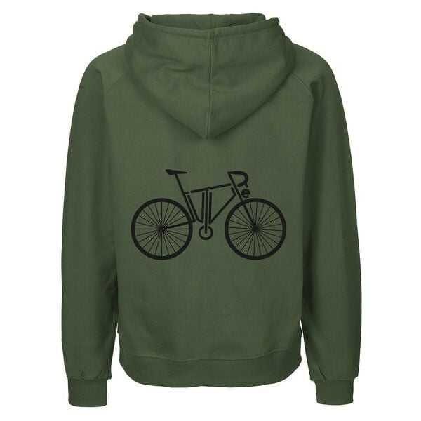 HANDGEDRUCKT "FutureBike" Männer Zip Hoody aus reiner Biobaumwolle (kbA) von HANDGEDRUCKT