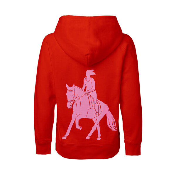 HANDGEDRUCKT "Galopp" Kinder Hoody aus reiner Biobaumwolle (kbA) Pferd von HANDGEDRUCKT