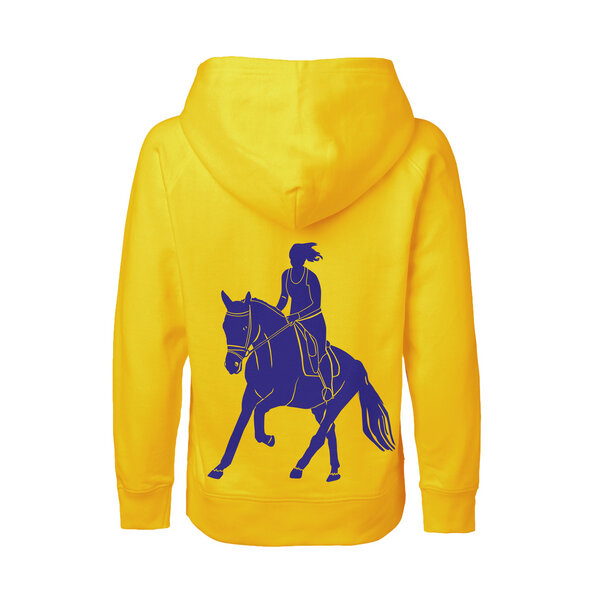 HANDGEDRUCKT "Galopp" Kinder Hoody aus reiner Biobaumwolle (kbA) Pferd von HANDGEDRUCKT