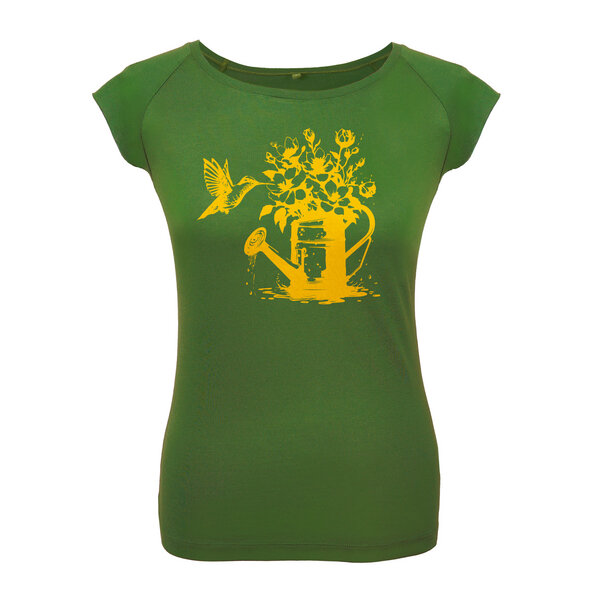 HANDGEDRUCKT "Gartenfreude" Frauen T-Shirt von HANDGEDRUCKT