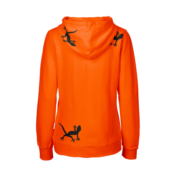 HANDGEDRUCKT "Geckos" Frauen Zip-HOODY aus reiner Biobaumwolle (kbA) von HANDGEDRUCKT