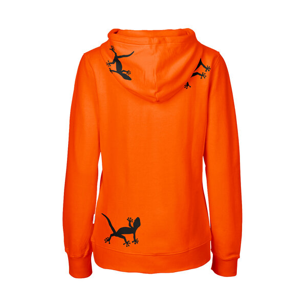 HANDGEDRUCKT "Geckos" Frauen Zip-HOODY aus reiner Biobaumwolle (kbA) von HANDGEDRUCKT