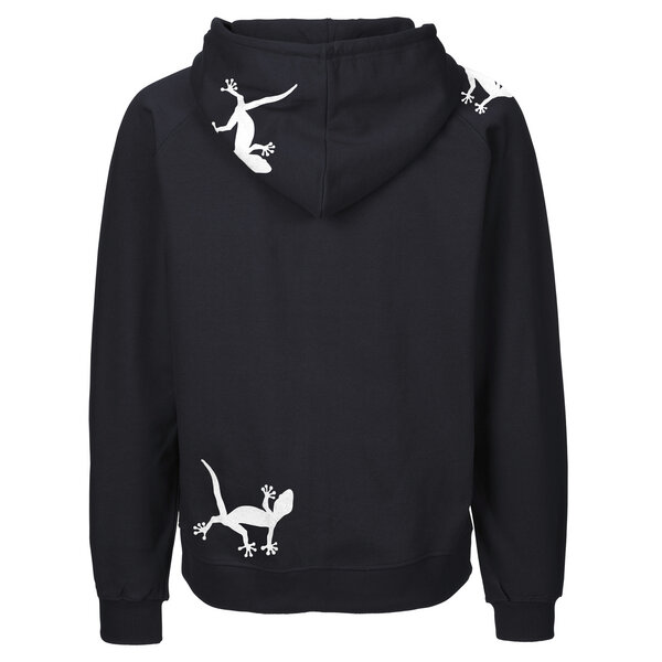 HANDGEDRUCKT "Geckos" Männer Zip-HOODY aus reiner Biobaumwolle (kbA) von HANDGEDRUCKT