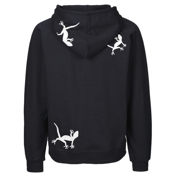 HANDGEDRUCKT "Geckos" Männer Zip-HOODY aus reiner Biobaumwolle (kbA) von HANDGEDRUCKT