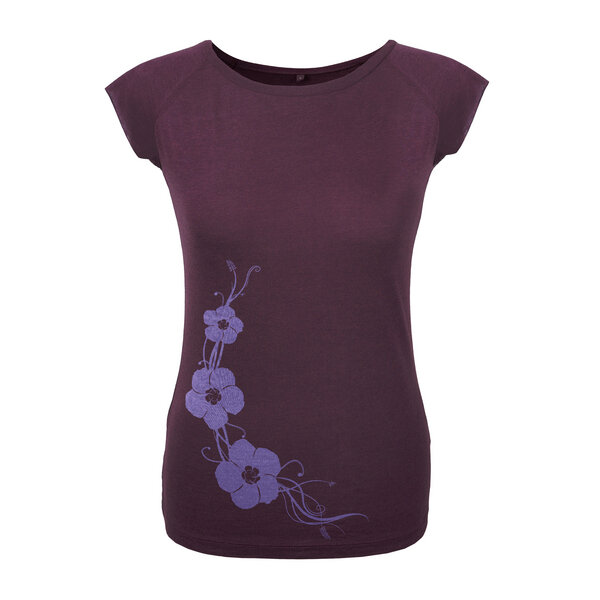 HANDGEDRUCKT "Hibisken" Bamboo Frauen T-Shirt von HANDGEDRUCKT