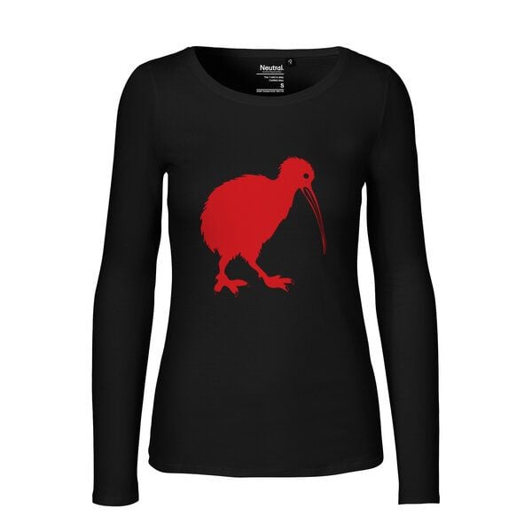 HANDGEDRUCKT "Kiwi" Frauen Longsleeve aus reiner Biobaumwolle (kbA) von HANDGEDRUCKT