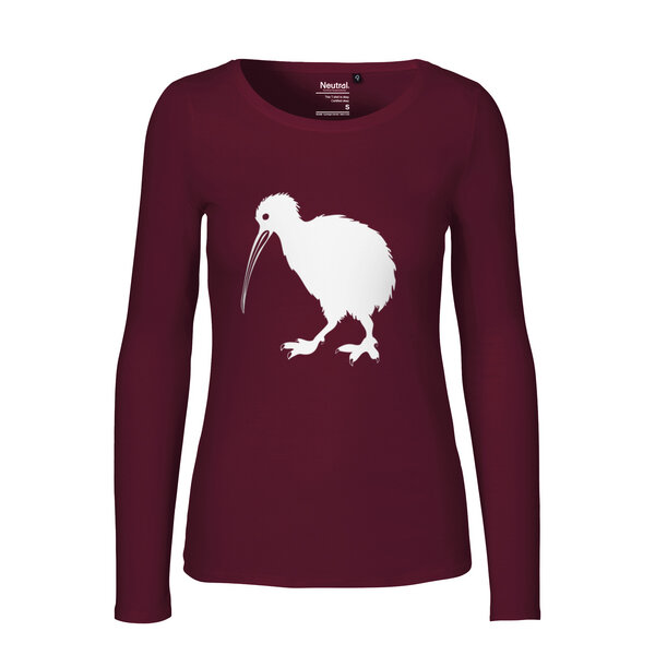 HANDGEDRUCKT "Kiwi" Frauen Longsleeve aus reiner Biobaumwolle (kbA) von HANDGEDRUCKT