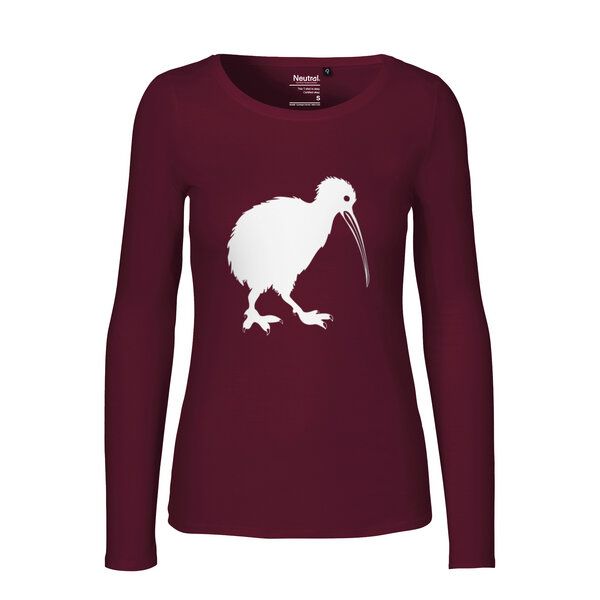 HANDGEDRUCKT "Kiwi" Frauen Longsleeve aus reiner Biobaumwolle (kbA) von HANDGEDRUCKT