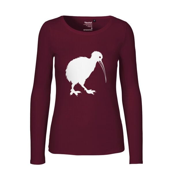HANDGEDRUCKT "Kiwi" Frauen Longsleeve aus reiner Biobaumwolle (kbA) von HANDGEDRUCKT