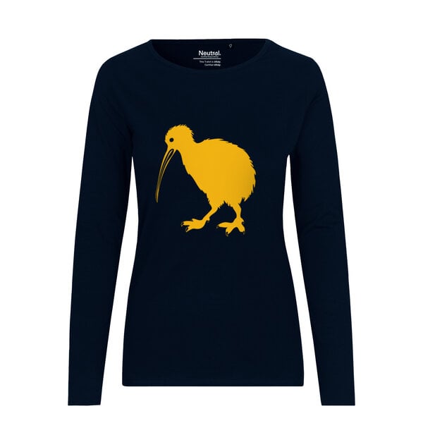 HANDGEDRUCKT "Kiwi" Frauen Longsleeve aus reiner Biobaumwolle (kbA) von HANDGEDRUCKT