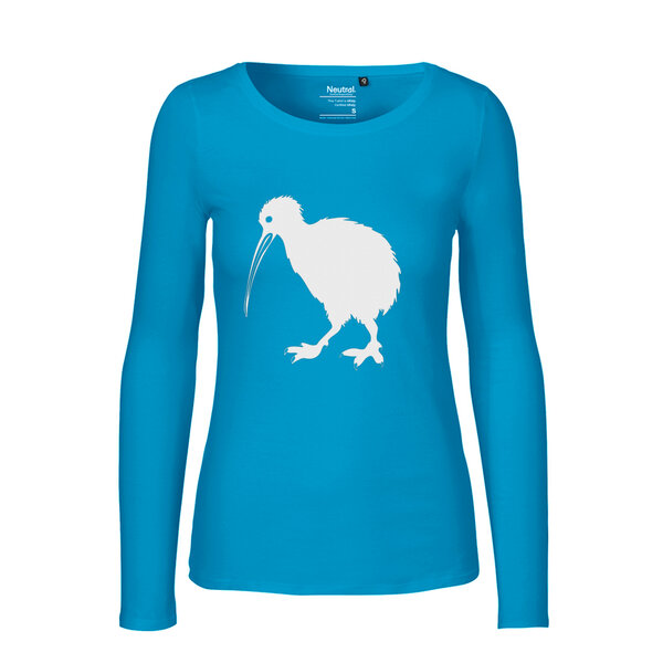 HANDGEDRUCKT "Kiwi" Frauen Longsleeve aus reiner Biobaumwolle (kbA) von HANDGEDRUCKT