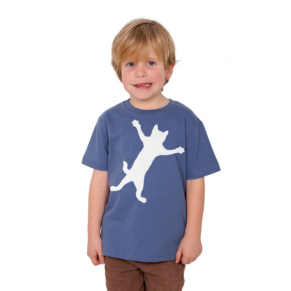 HANDGEDRUCKT "Klammerkatze" Unisex Kinder T-Shirt von HANDGEDRUCKT