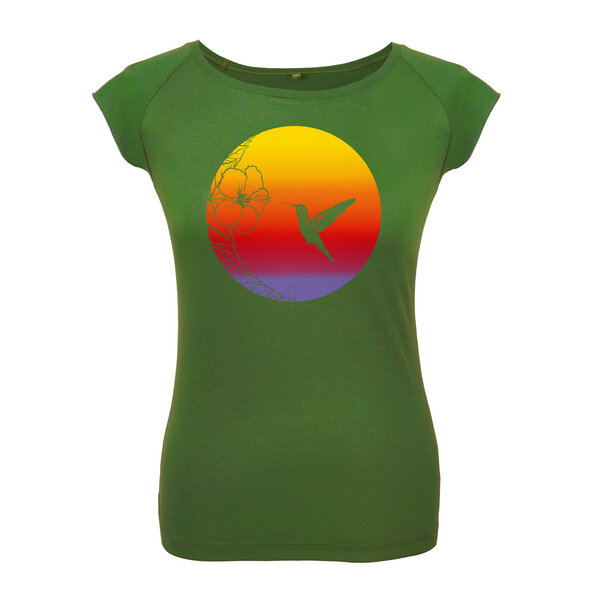 HANDGEDRUCKT "Kolibri" Bamboo Frauen T-Shirt von HANDGEDRUCKT