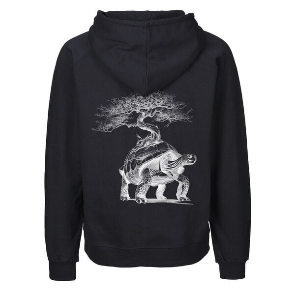 HANDGEDRUCKT "Lange Reise" Männer Zip-HOODY aus reiner Biobaumwolle (kbA) von HANDGEDRUCKT