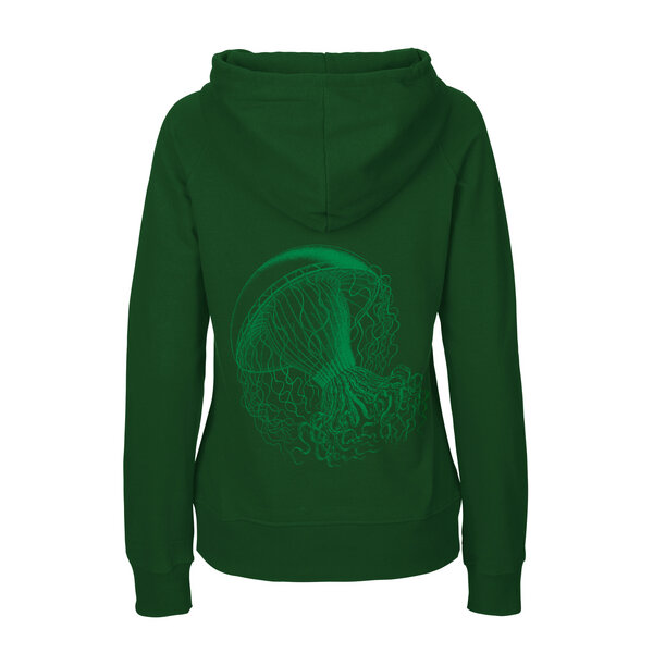 HANDGEDRUCKT "Medusa" Frauen HOODY aus reiner Biobaumwolle (kbA) von HANDGEDRUCKT