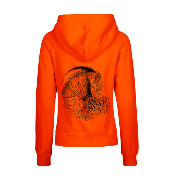 HANDGEDRUCKT "Medusa" Frauen HOODY aus reiner Biobaumwolle (kbA) von HANDGEDRUCKT