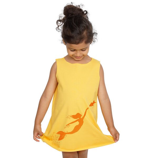 HANDGEDRUCKT Meerjungfrau Kinderkleidchen von HANDGEDRUCKT