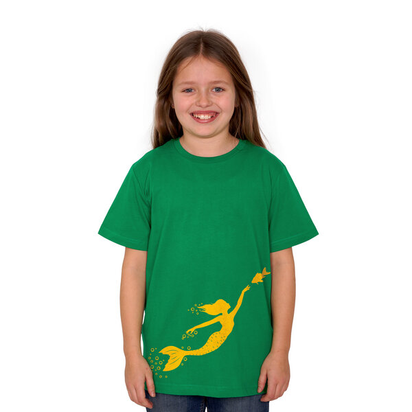 HANDGEDRUCKT "Meerjungfrau" Unisex Kinder T-Shirt von HANDGEDRUCKT