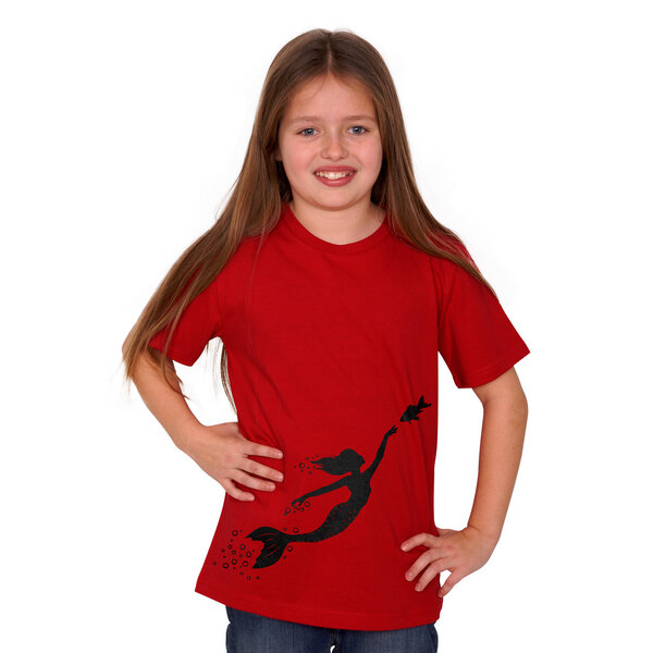 HANDGEDRUCKT "Meerjungfrau" Unisex Kinder T-Shirt von HANDGEDRUCKT