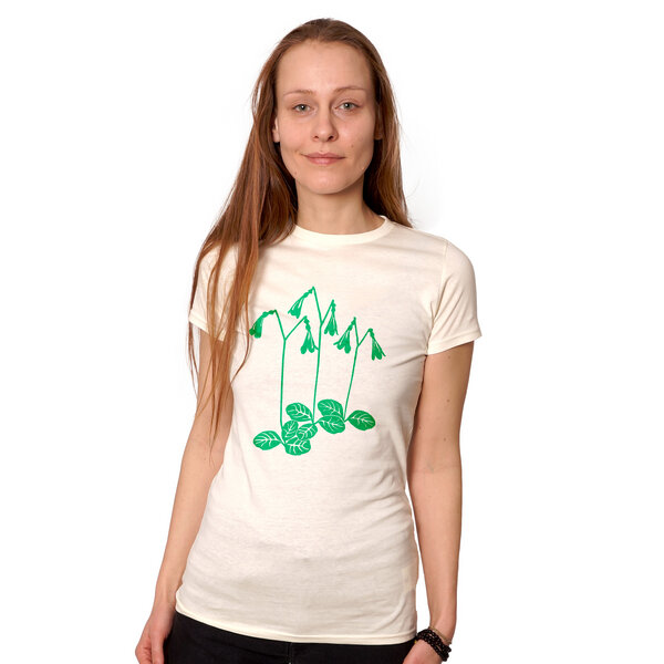 HANDGEDRUCKT "Moosglöckchen" Frauen-T-SHIRT von Earth Positiv von HANDGEDRUCKT