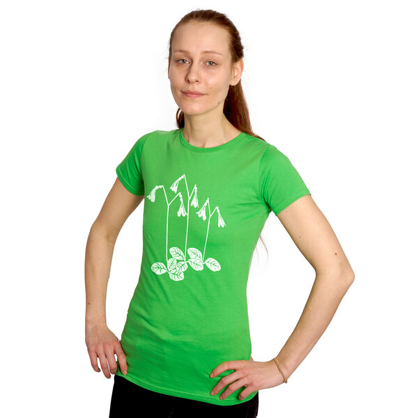 HANDGEDRUCKT "Moosglöckchen" Frauen-T-SHIRT von Earth Positiv von HANDGEDRUCKT