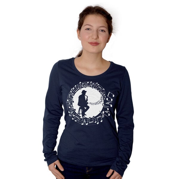 HANDGEDRUCKT "Musicmaker" Frauen Longsleeve FAIRWEAR ORGANIC von HANDGEDRUCKT