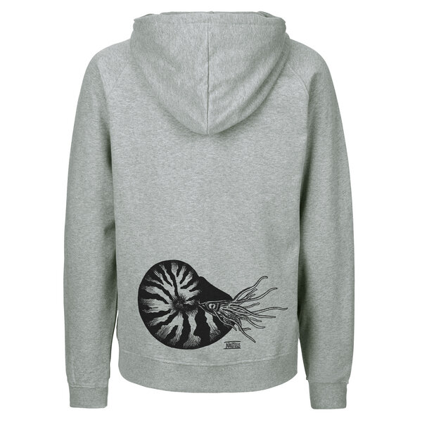 HANDGEDRUCKT "Nautilus" Männer Zip Hoody aus reiner Biobaumwolle (kbA) von HANDGEDRUCKT