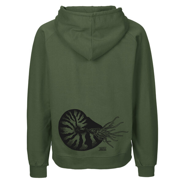 HANDGEDRUCKT "Nautilus" Männer Zip Hoody aus reiner Biobaumwolle (kbA) von HANDGEDRUCKT