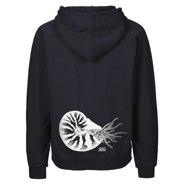 HANDGEDRUCKT "Nautilus" Männer Zip Hoody aus reiner Biobaumwolle (kbA) von HANDGEDRUCKT