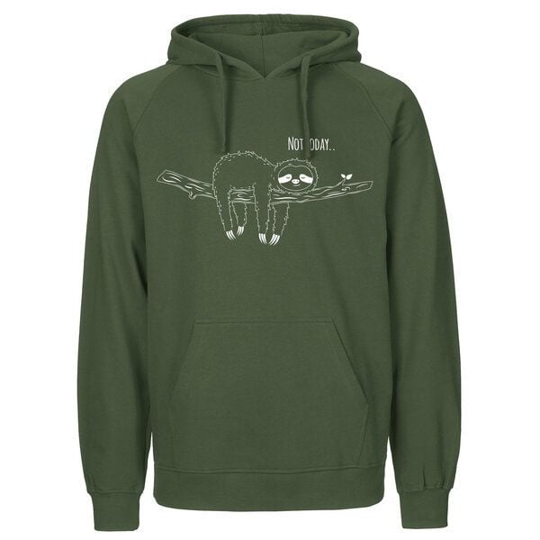 HANDGEDRUCKT "Not Today..." Männer Hoody aus reiner Biobaumwolle (kbA) von HANDGEDRUCKT