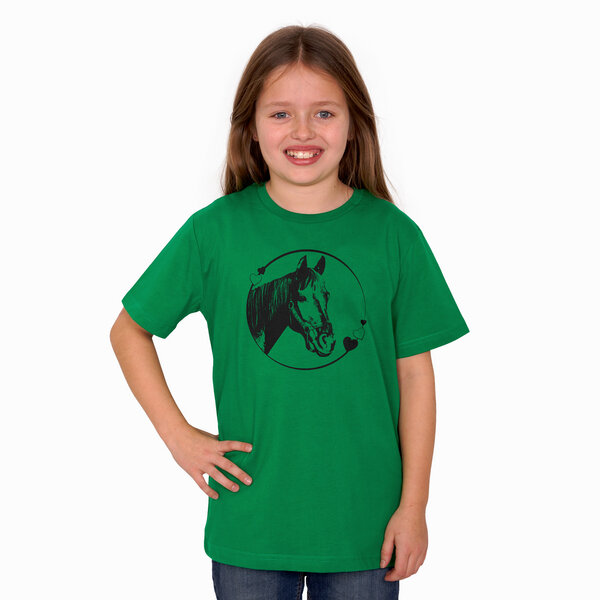 HANDGEDRUCKT "Pferdeliebe" Unisex Kinder T-Shirt von HANDGEDRUCKT