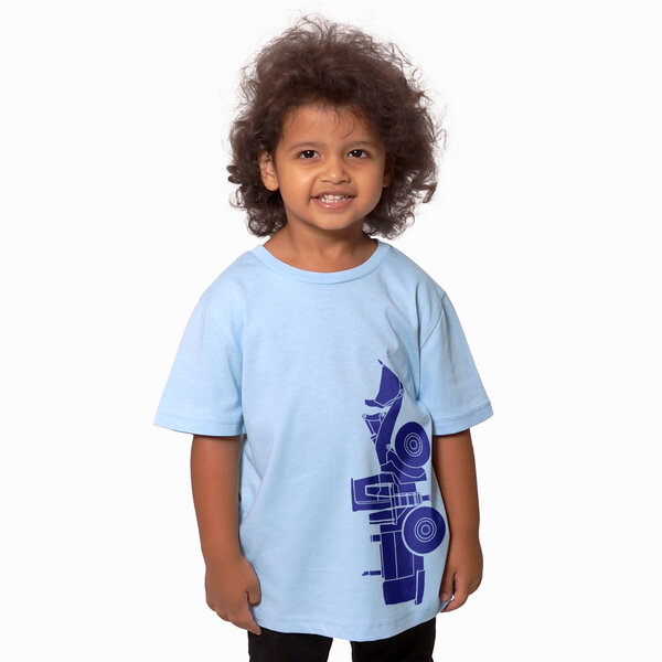 HANDGEDRUCKT "Radlader 02" Kinder-T-Shirt von HANDGEDRUCKT